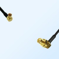 RP MCX/Female R/A - RP SMA/Bulkhead Female R/A Coaxial Jumper Cable