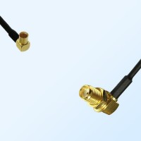 RP MCX/Female R/A - SMA/Bulkhead Female R/A Coaxial Jumper Cable