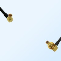 RP MCX/Female R/A - SMB/Bulkhead Male R/A Coaxial Jumper Cable