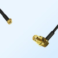 RP MMCX/Male R/A - SMA/Bulkhead Female R/A Coaxial Jumper Cable