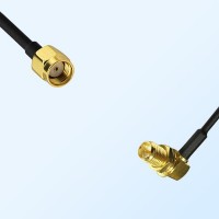 RP SMA/Male - RP SMA/Bulkhead Female Right Angle Coaxial Jumper Cable