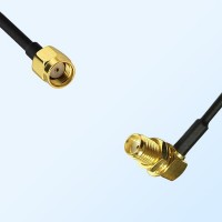 RP SMA/Male - SMA/Bulkhead Female Right Angle Coaxial Jumper Cable