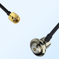 RP SMA/Male - UHF/Bulkhead Female Right Angle Coaxial Jumper Cable