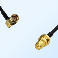 RP SMA/Male Right Angle - RP SMA/Bulkhead Female Coaxial Jumper Cable