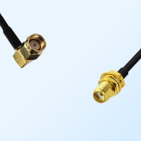 RP SMA/Male Right Angle - SMA/Bulkhead Female Coaxial Jumper Cable