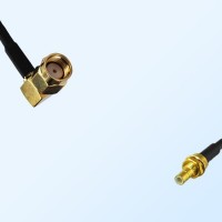 RP SMA/Male Right Angle - SMB/Bulkhead Male Coaxial Jumper Cable