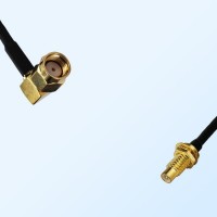 RP SMA/Male Right Angle - SMC/Bulkhead Male Coaxial Jumper Cable