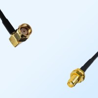RP SMA/Male Right Angle - SSMA/Bulkhead Female Coaxial Jumper Cable