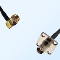 TNC Female 4 Hole - RP SMA Male Right Angle Coaxial Cable Assemblies
