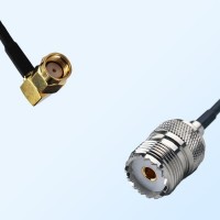 RP SMA/Male Right Angle - UHF/Female Coaxial Jumper Cable