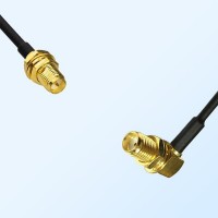 RP SMA/Bulkhead Female - SMA/Bulkhead Female R/A Coaxial Jumper Cable