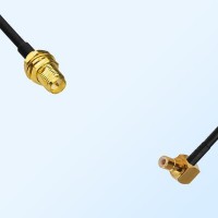 RP SMA/Bulkhead Female - SMB/Male Right Angle Coaxial Jumper Cable