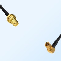 RP SMA/Bulkhead Female - SMC/Female Right Angle Coaxial Jumper Cable