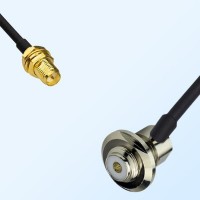 RP SMA/Bulkhead Female - UHF/Bulkhead Female R/A Coaxial Jumper Cable