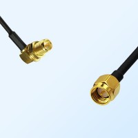RP SMA/Bulkhead Female Right Angle - SMA/Male Coaxial Jumper Cable