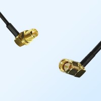 RP SMA/Bulkhead Female R/A - SMA/Male R/A Coaxial Jumper Cable