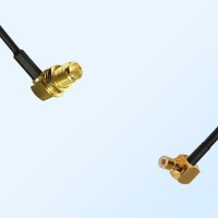 RP SMA/Bulkhead Female R/A - SMB/Male R/A Coaxial Jumper Cable