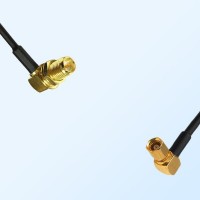 RP SMA/Bulkhead Female R/A - SMC/Female R/A Coaxial Jumper Cable