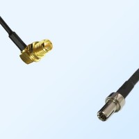 RP SMA/Bulkhead Female Right Angle - TS9/Male Coaxial Jumper Cable
