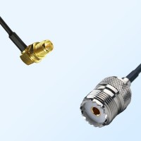 RP SMA/Bulkhead Female Right Angle - UHF/Female Coaxial Jumper Cable