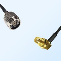 RP TNC/Male - SMA/Bulkhead Female Right Angle Coaxial Jumper Cable