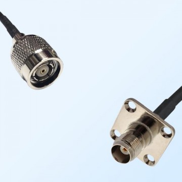 TNC Female 4 Hole Panel Mount - RP TNC Male Coaxial Cable Assemblies