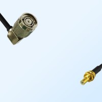 RP TNC/Male Right Angle - SMB/Bulkhead Male Coaxial Jumper Cable