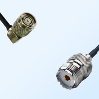 RP TNC/Male Right Angle - UHF/Female Coaxial Jumper Cable