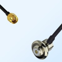 SMA/Male - UHF/Bulkhead Female Right Angle Coaxial Jumper Cable