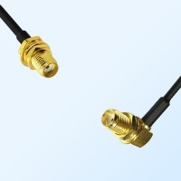SMA/Bulkhead Female - SMA/Bulkhead Female R/A Coaxial Jumper Cable