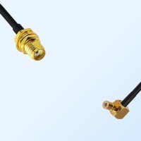 SMA/Bulkhead Female - SMB/Male Right Angle Coaxial Jumper Cable