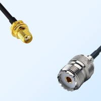 SMA/Bulkhead Female - UHF/Female Coaxial Jumper Cable