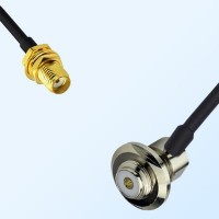SMA/Bulkhead Female - UHF/Bulkhead Female R/A Coaxial Jumper Cable