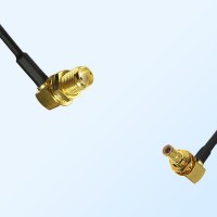 SMA/Bulkhead Female R/A - SMB/Bulkhead Male R/A Coaxial Jumper Cable
