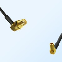 SMA/Bulkhead Female R/A - SSMB/Female R/A Coaxial Jumper Cable