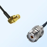 SMA/Bulkhead Female Right Angle - UHF/Female Coaxial Jumper Cable