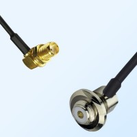 SMA/Bulkhead Female R/A - UHF/Bulkhead Female R/A Coaxial Jumper Cable