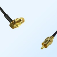 RCA Male - SMA Bulkhead Female Right Angle Coaxial Cable Assemblies