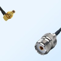SMB/Bulkhead Male Right Angle - UHF/Female Coaxial Jumper Cable