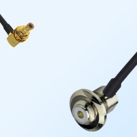 SMB/Bulkhead Male R/A - UHF/Bulkhead Female R/A Coaxial Jumper Cable