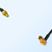 SMC/Male - SMC/Female Right Angle Coaxial Jumper Cable