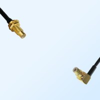 SMC/Bulkhead Male - SMC/Male Right Angle Coaxial Jumper Cable