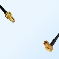 SMC/Bulkhead Male - SMC/Female Right Angle Coaxial Jumper Cable