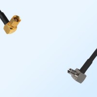 TS9/Male Right Angle - SSMC/Female Right Angle Coaxial Jumper Cable