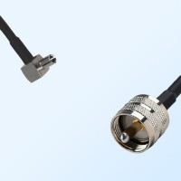 TS9/Male Right Angle - UHF/Male Coaxial Jumper Cable