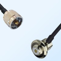 UHF/Male - UHF/Bulkhead Female Right Angle Coaxial Jumper Cable