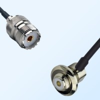 UHF/Female - UHF/Bulkhead Female Right Angle Coaxial Jumper Cable